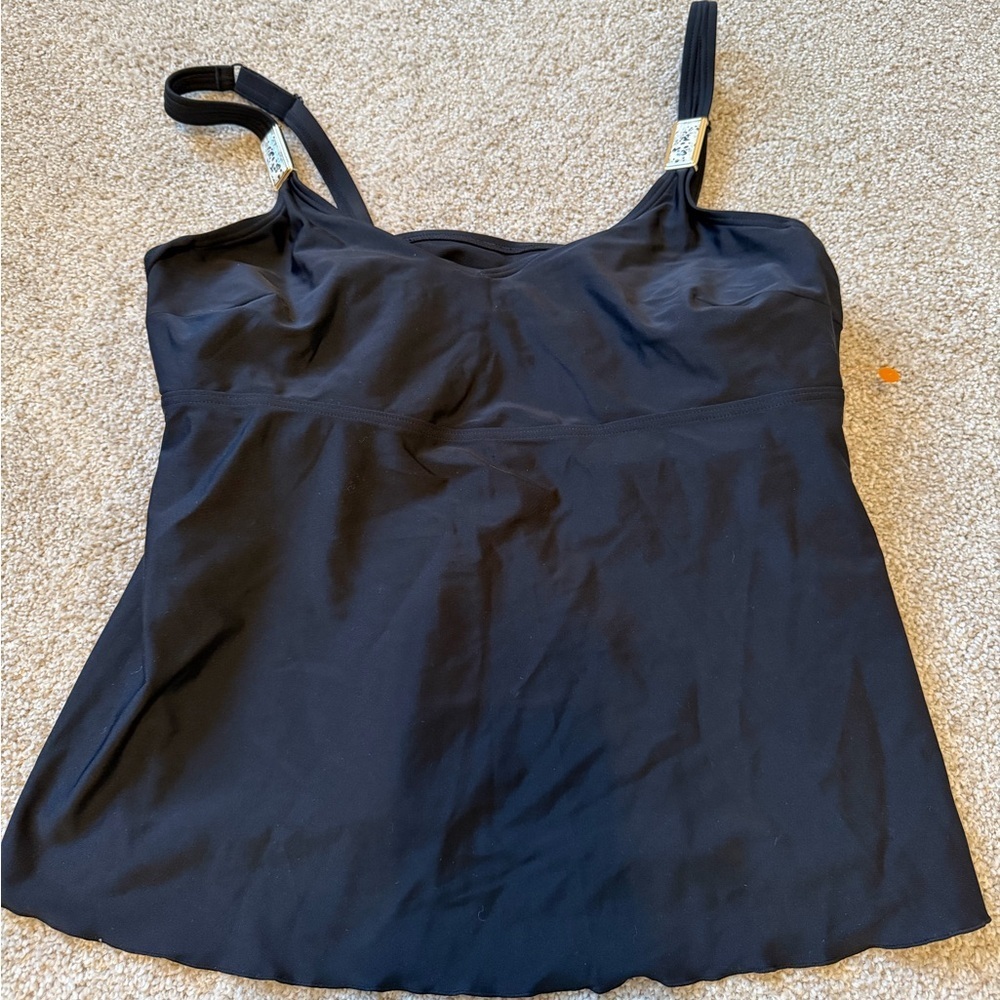 Christina New Women's black Swim Tankini top 1X NWT